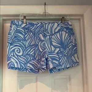 Blue Patterned Women's Shorts